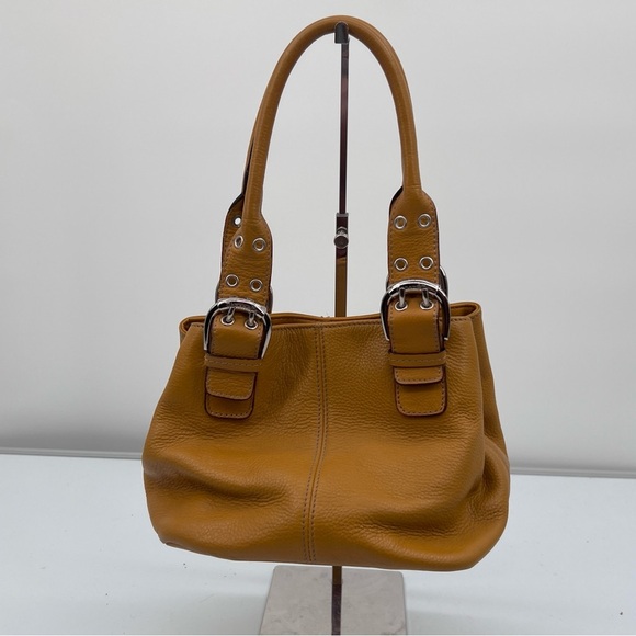 Tignanello Camel Slouchy Shape Leather Shoulder Bag Purse - Picture 3 of 9